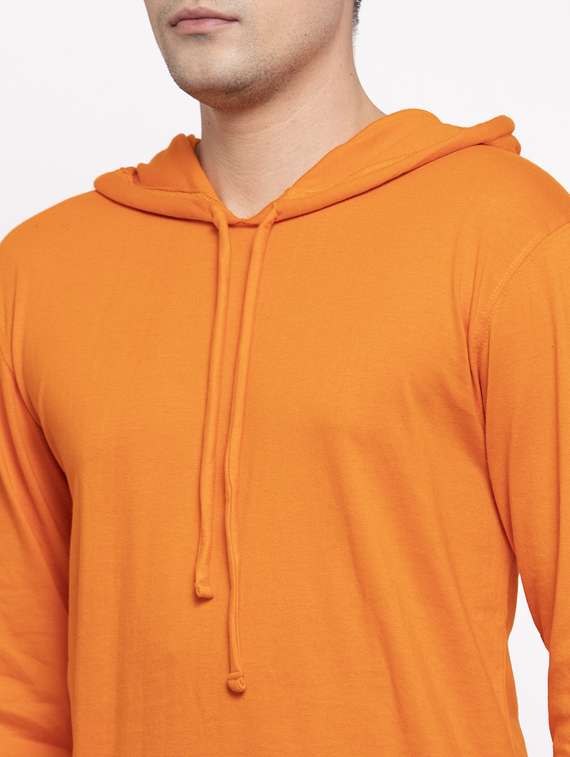 hooded neck solid t-shirt - 18628042 - Standard Image - 4