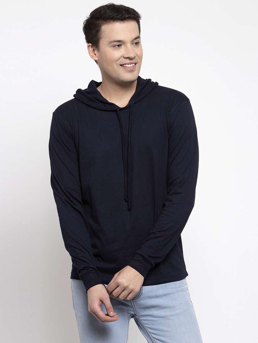 hooded neck solid t-shirt