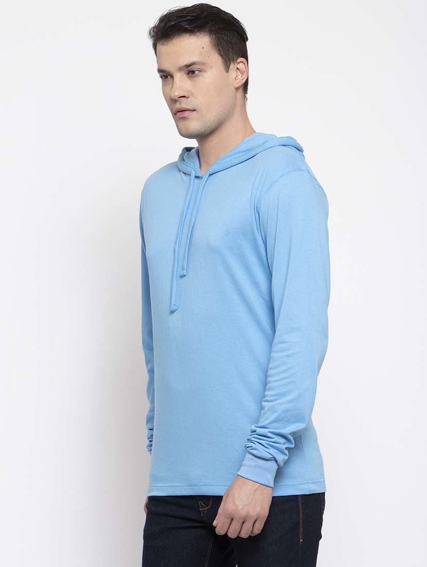 hooded neck solid t-shirt - 18628045 - Standard Image - 1