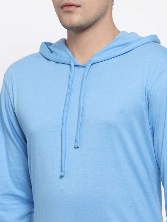 hooded neck solid t-shirt - 18628045 - Standard Image - 4
