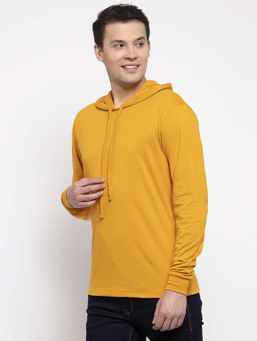 hooded neck solid t-shirt - 18628046 -  Standard Image - 1