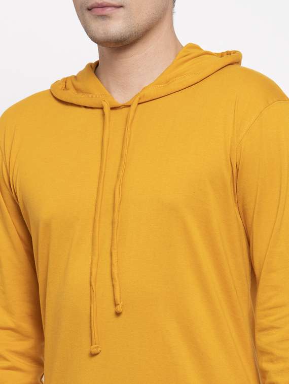 hooded neck solid t-shirt - 18628046 -  Standard Image - 4