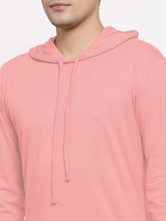 hooded neck solid t-shirt - 18628047 - Standard Image - 4