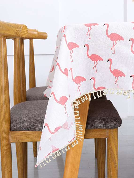 rectangle tablecloth cotton linen table cloth dust-proof  (140x180cm, blue daisy) - 18629095 -  Standard Image - 1