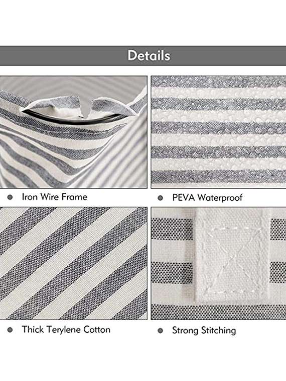 striped laundry storage basket - 18629115 -  Standard Image - 4