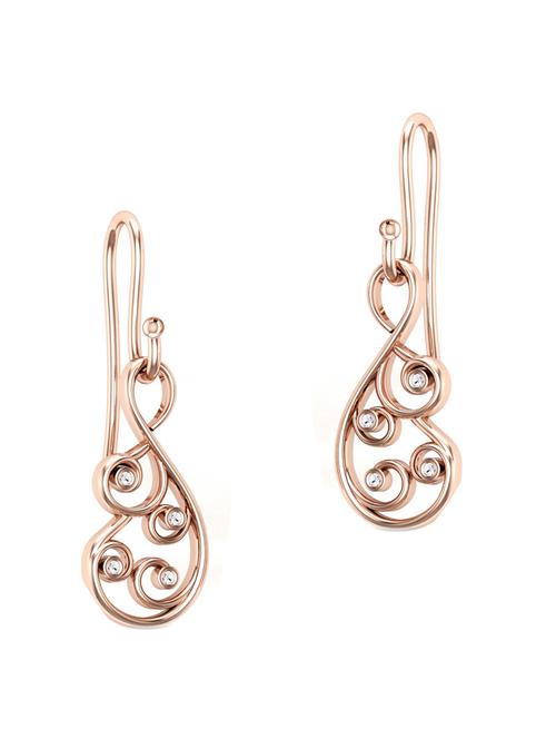 rose gold plated drop earring - 18632927 - Standard Image - 0