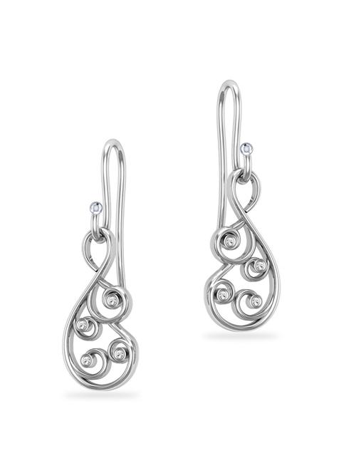 silver plated drop earring - 18632928 - Standard Image - 0