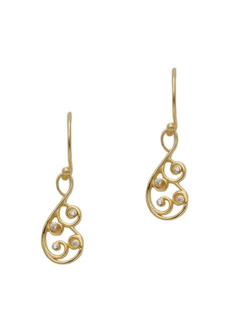 gold plated drop earring - 18632932 - Standard Image - 0