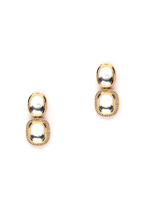 gold plated drop earring - 18632949 - Standard Image - 0