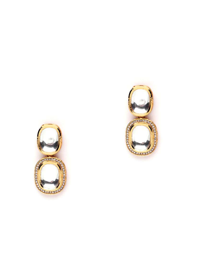 gold plated drop earring - 18632949 - Zoom Image - 0
