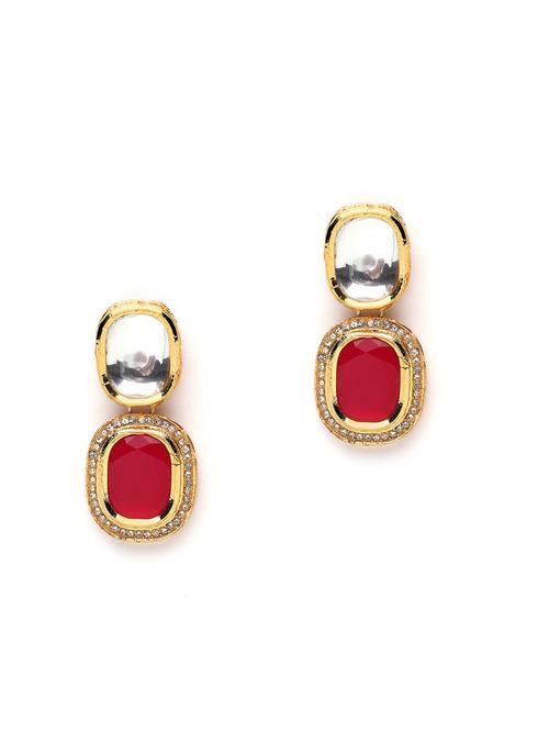 gold plated drop earring - 18632950 - Standard Image - 0