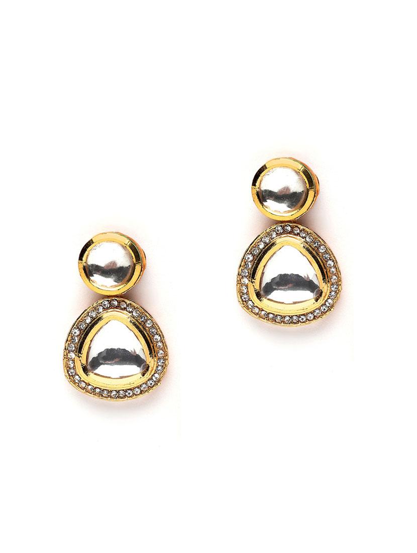 gold plated drop earring - 18632952 - Zoom Image - 0