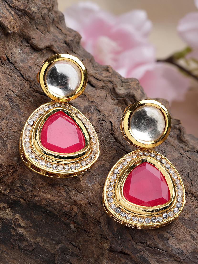 gold plated drop earring - 18632953 - Standard Image - 1