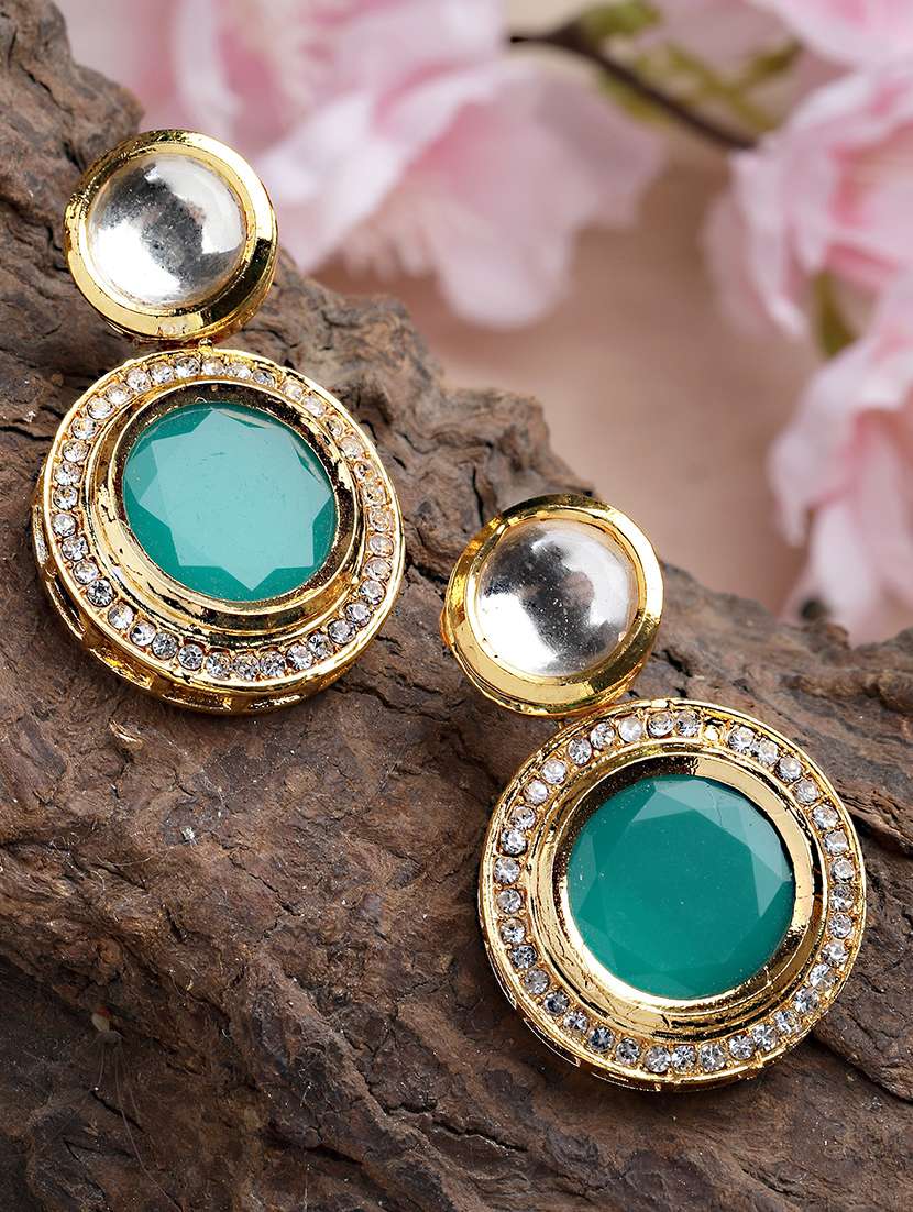 gold plated drop earring - 18632954 - Standard Image - 1