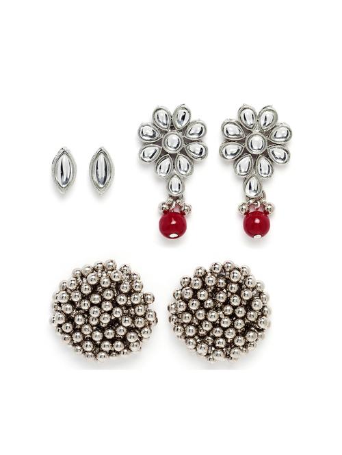 set of 3 silver plated earring - 18632974 - Standard Image - 0