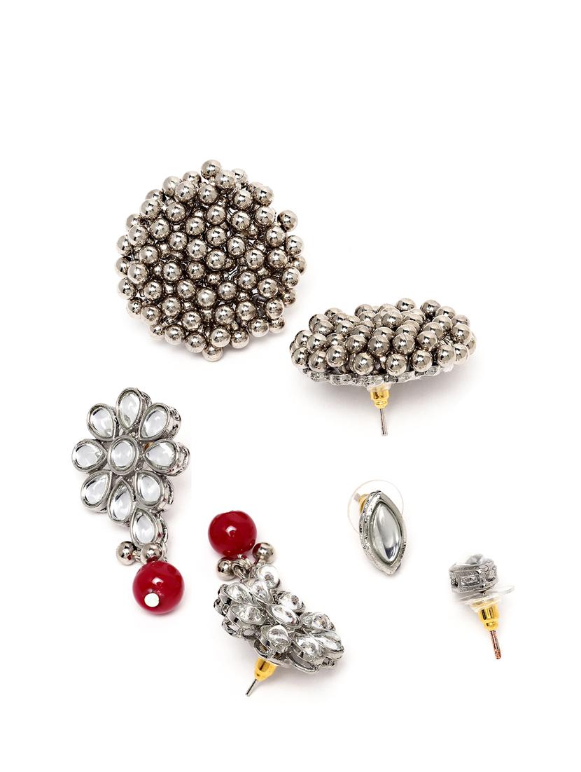 set of 3 silver plated earring - 18632974 - Standard Image - 1