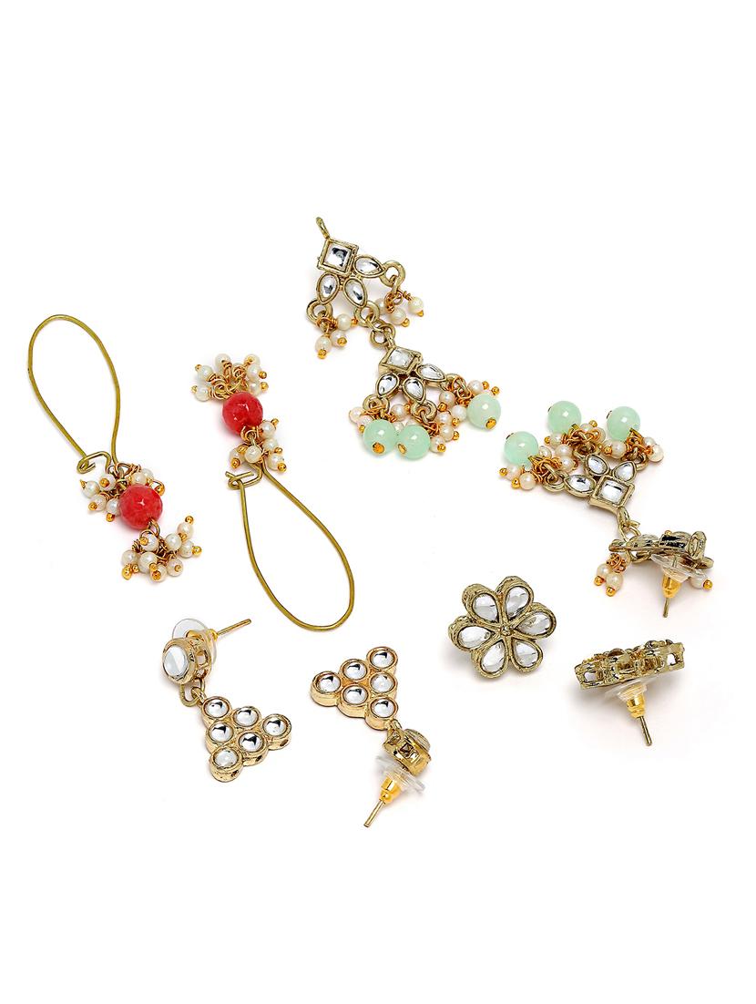 set of 4 gold plated earring - 18632976 -  Standard Image - 1
