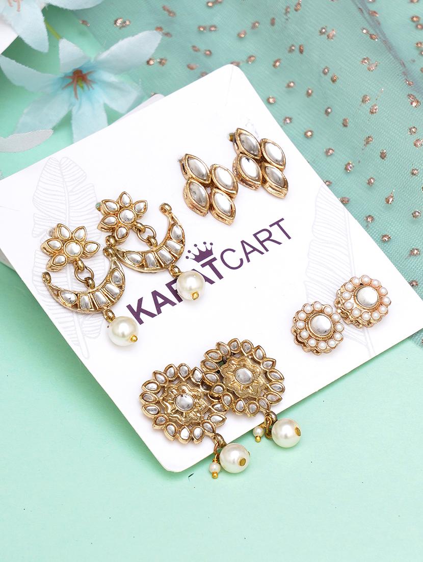 set of 4 gold plated earring - 18632980 -  Standard Image - 1