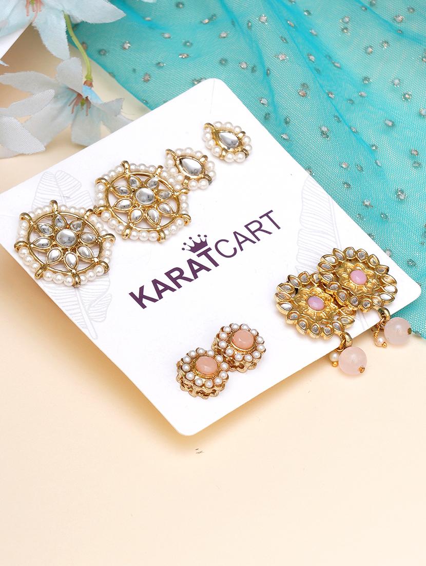set of 4 gold plated earring - 18632985 -  Standard Image - 1