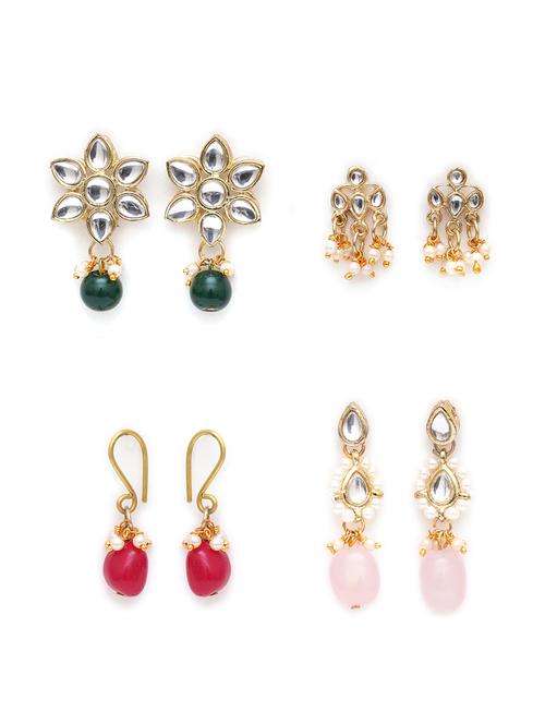 set of 4 gold plated earring - 18632992 -  Standard Image - 0