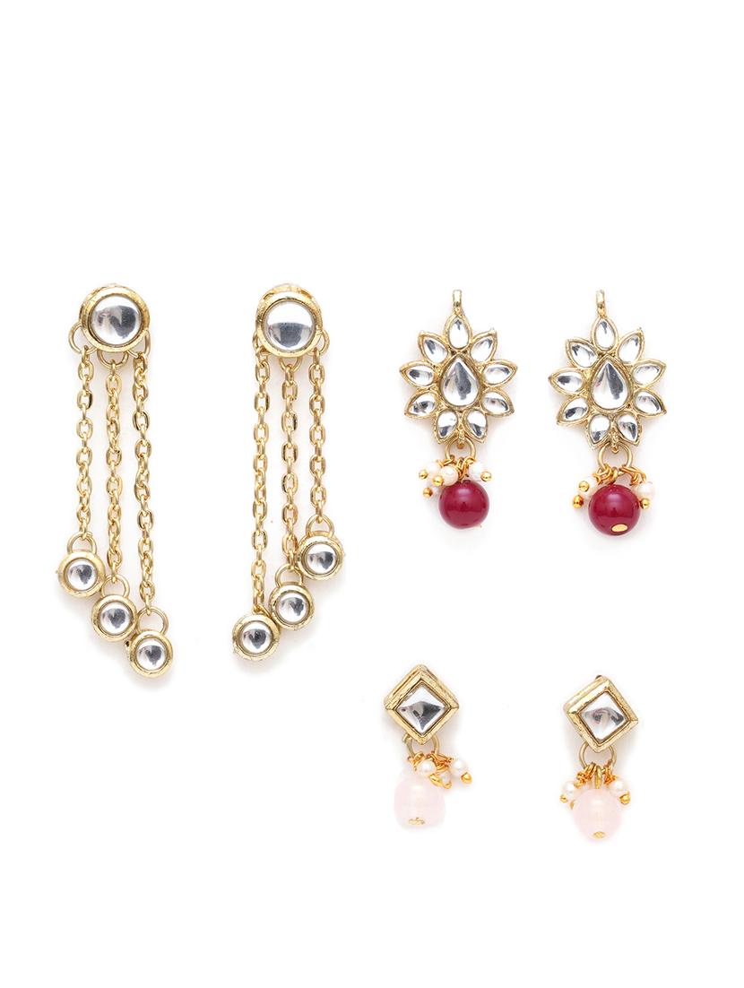 set of 3 gold plated earring - 18632996 - Zoom Image - 0