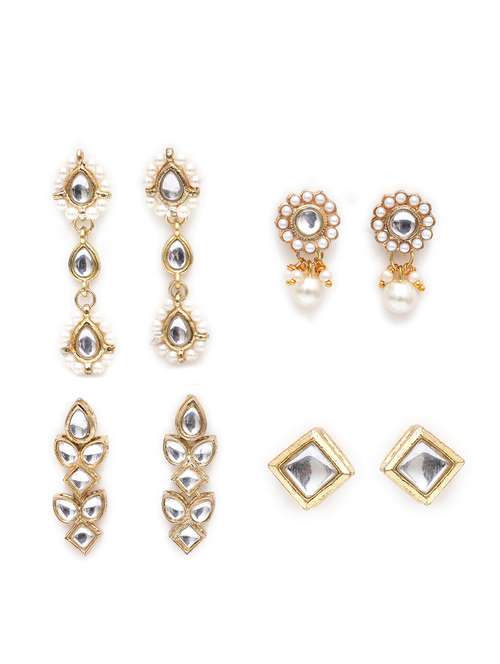 set of 4 gold plated earring - 18633015 -  Standard Image - 0