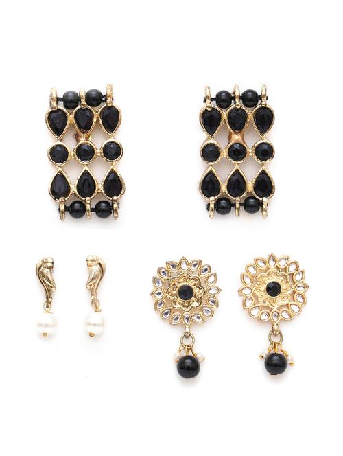 set of 3 handcrafted kundan earrings - 18633027 -  Standard Image - 0