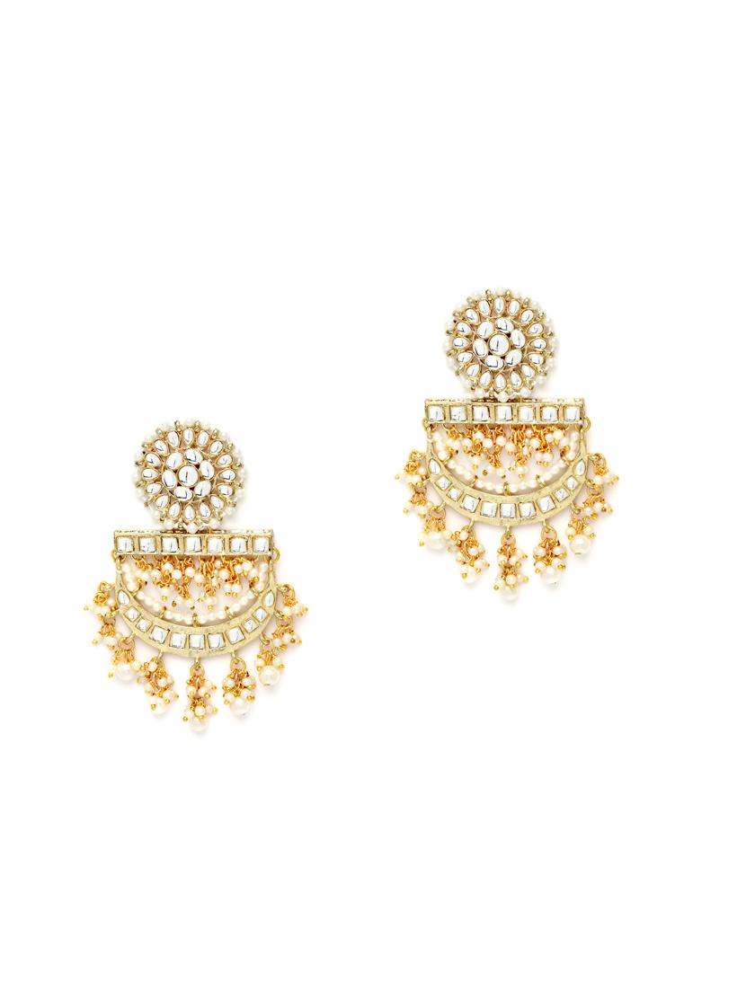 gold plated dangler earring - 18633134 -  Zoom Image - 0