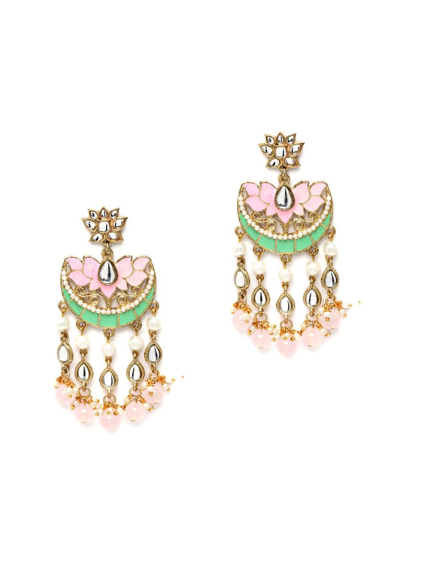 pink metal earring - 18633148 -  Zoom Image - 0