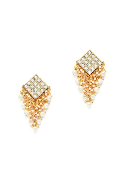 gold plated dangler earring - 18633153 -  Standard Image - 0