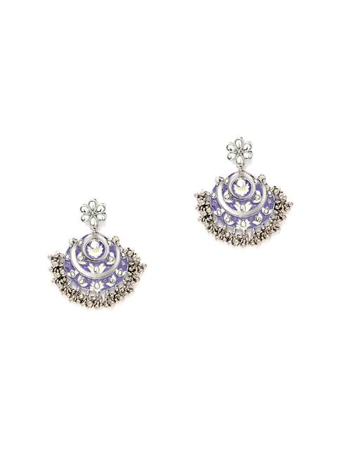 silver plated chandbali earring - 18633158 - Standard Image - 0