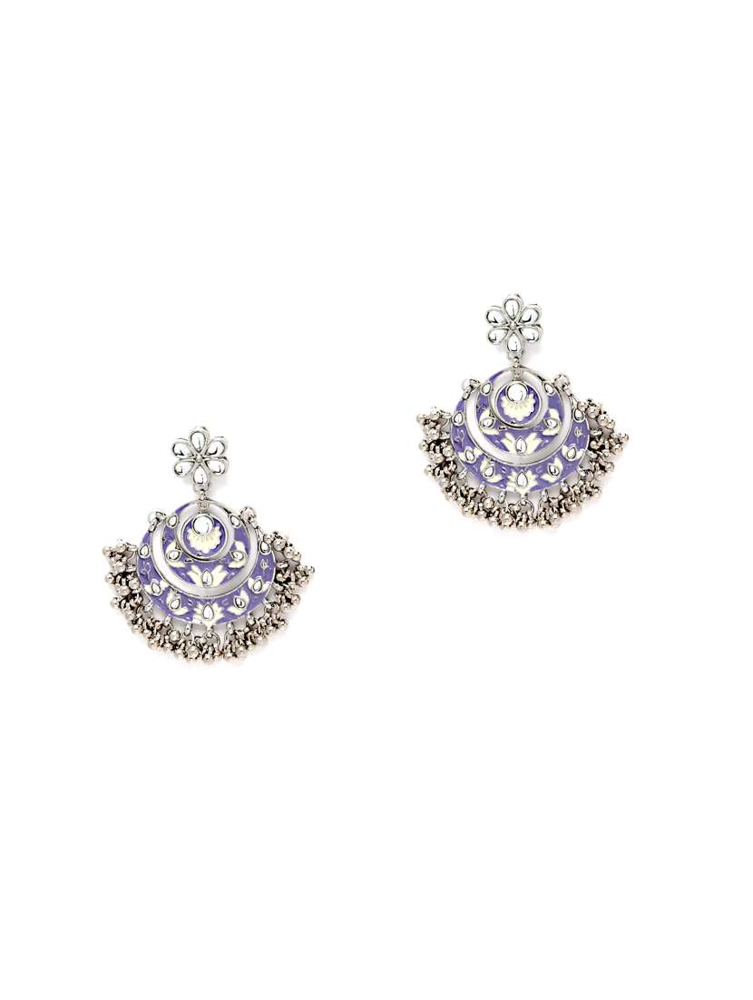 silver plated chandbali earring - 18633158 - Zoom Image - 0