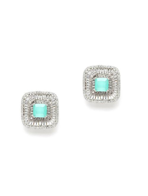 silver plated stud earring - 18633170 - Standard Image - 0