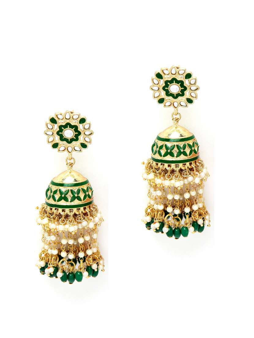 green metal earring - 18633177 -  Zoom Image - 0