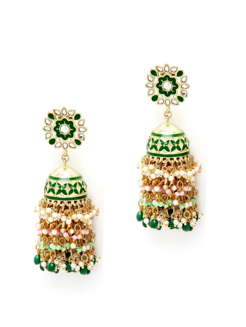 green metal earring - 18633178 -  Zoom Image - 0