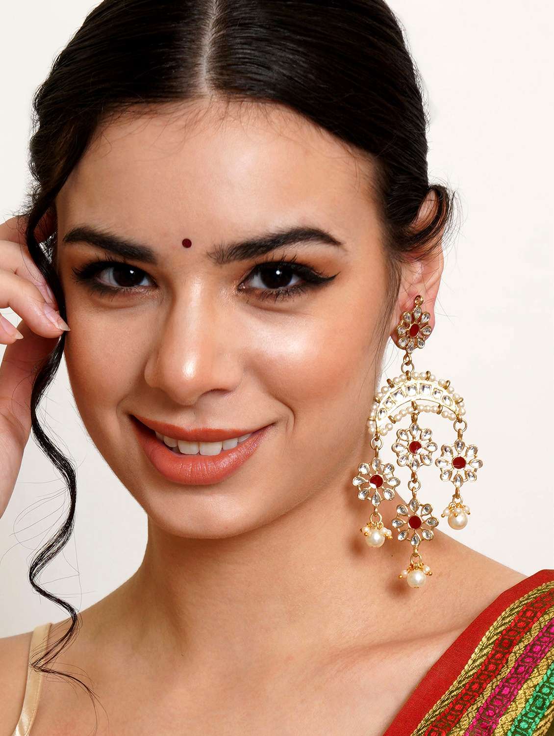 Red Metal Earring