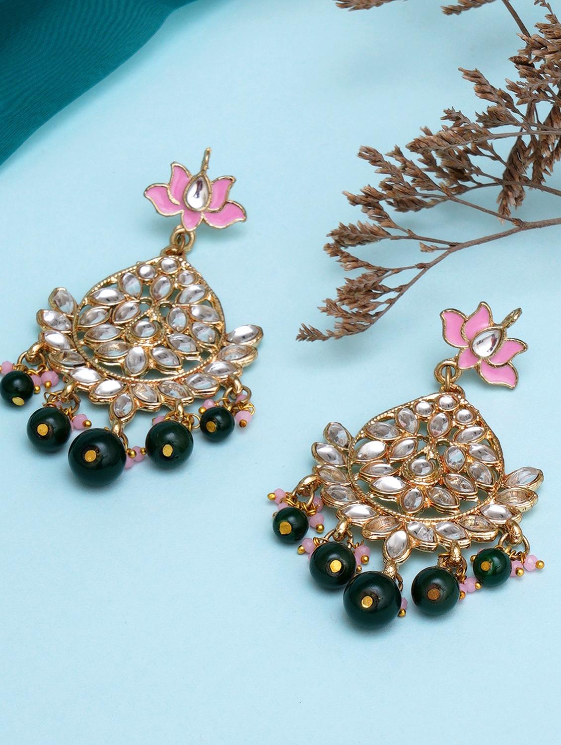 green metal earring