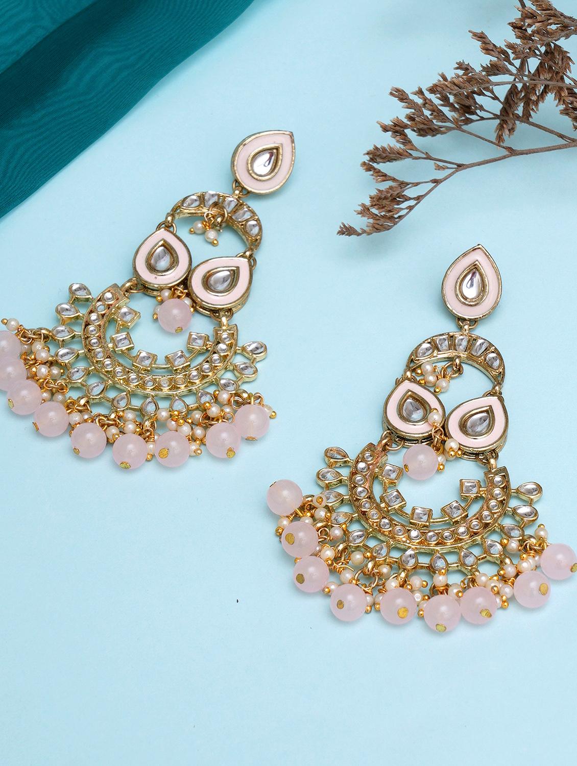 pink metal earring - 18633265 -  Zoom Image - 0