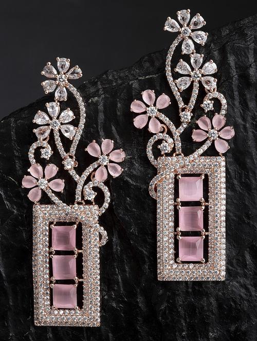 pink metal earring - 18633280 -  Standard Image - 0