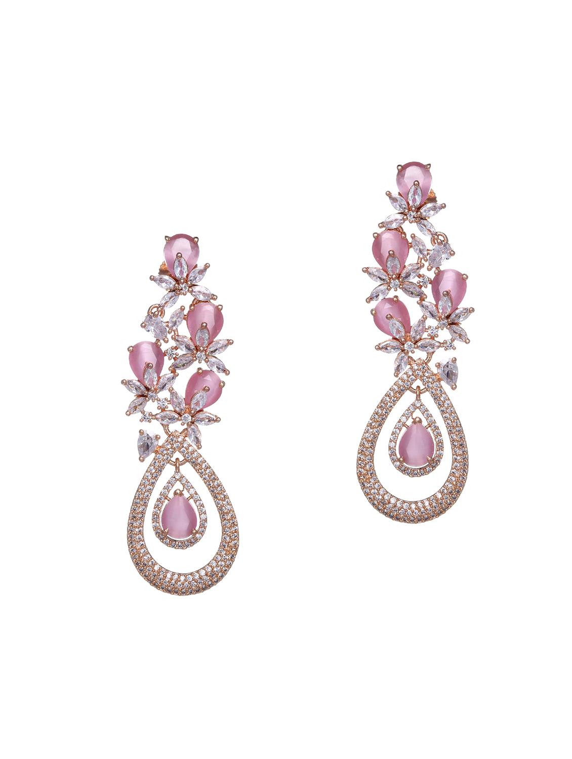 pink metal earring - 18633282 - Standard Image - 1