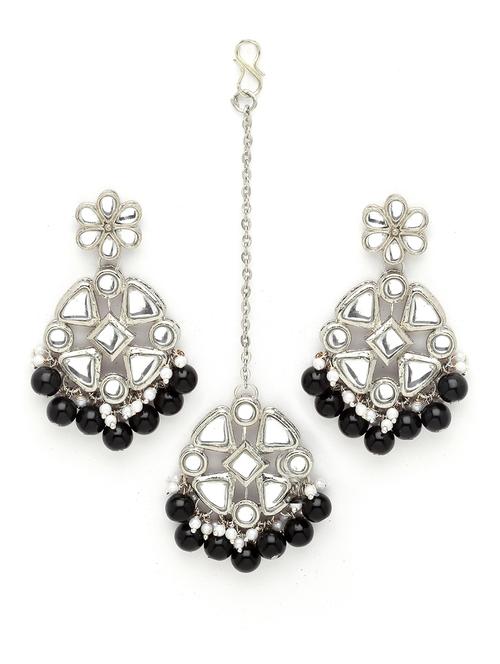 black metal earring & maang tikka set - 18633443 -  Standard Image - 0