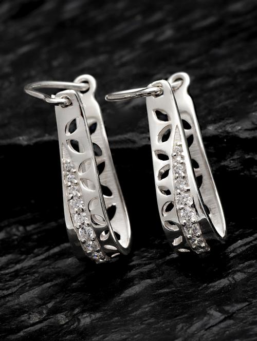 silver plated hoop earring - 18633457 -  Standard Image - 0