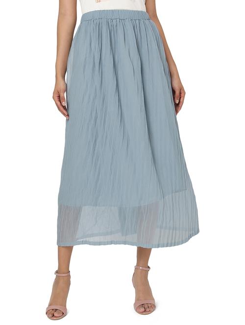 blue georgette pleated skirts - 18633510 -  Standard Image - 0