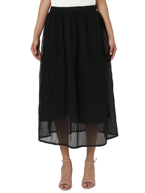black georgette pleated skirts - 18633512 -  Standard Image - 0
