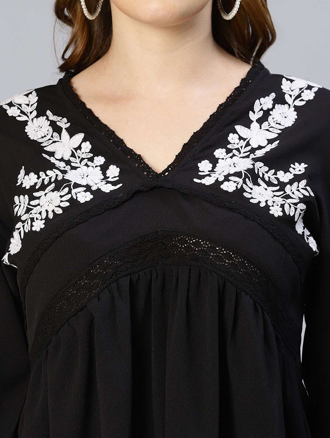 v-neck embroidered regular tunic - 18633639 -  Standard Image - 6