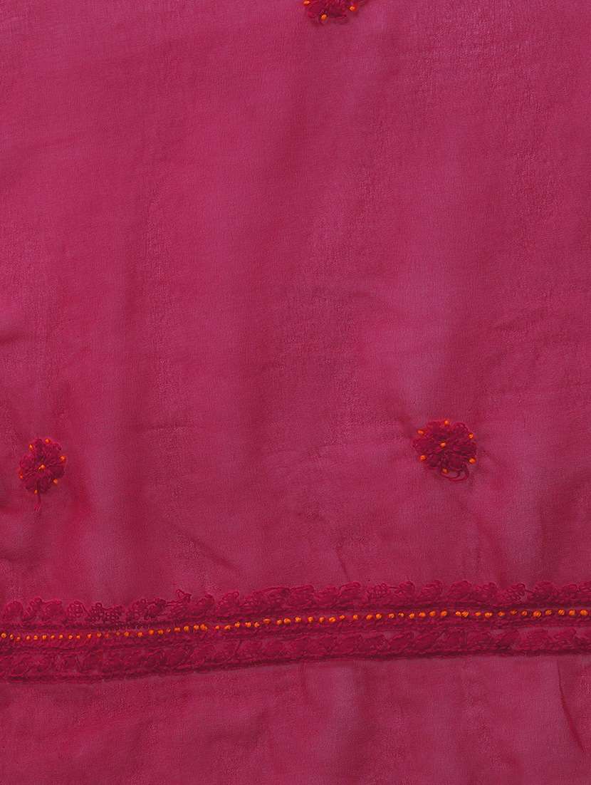 ada hand-embroidered magenta chikankari unstitched suit set - 18633686 - Standard Image - 6