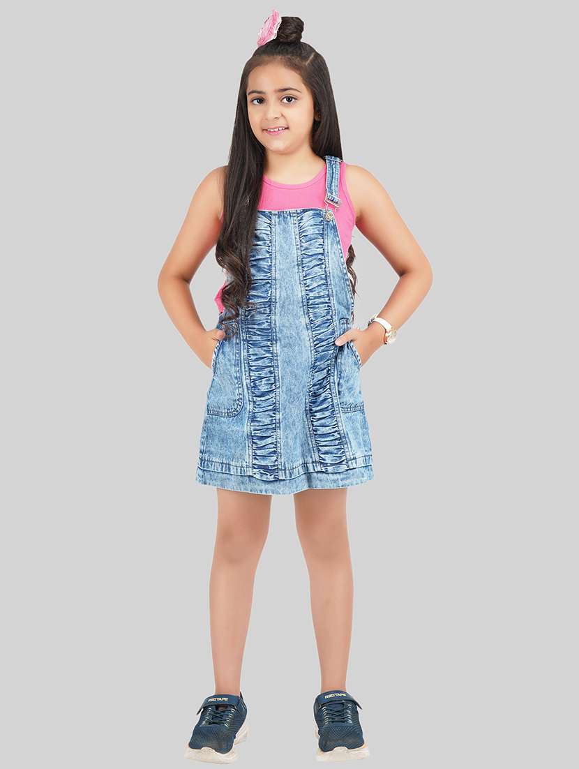 girls blue denim dungaree - 18633797 -  Zoom Image - 0