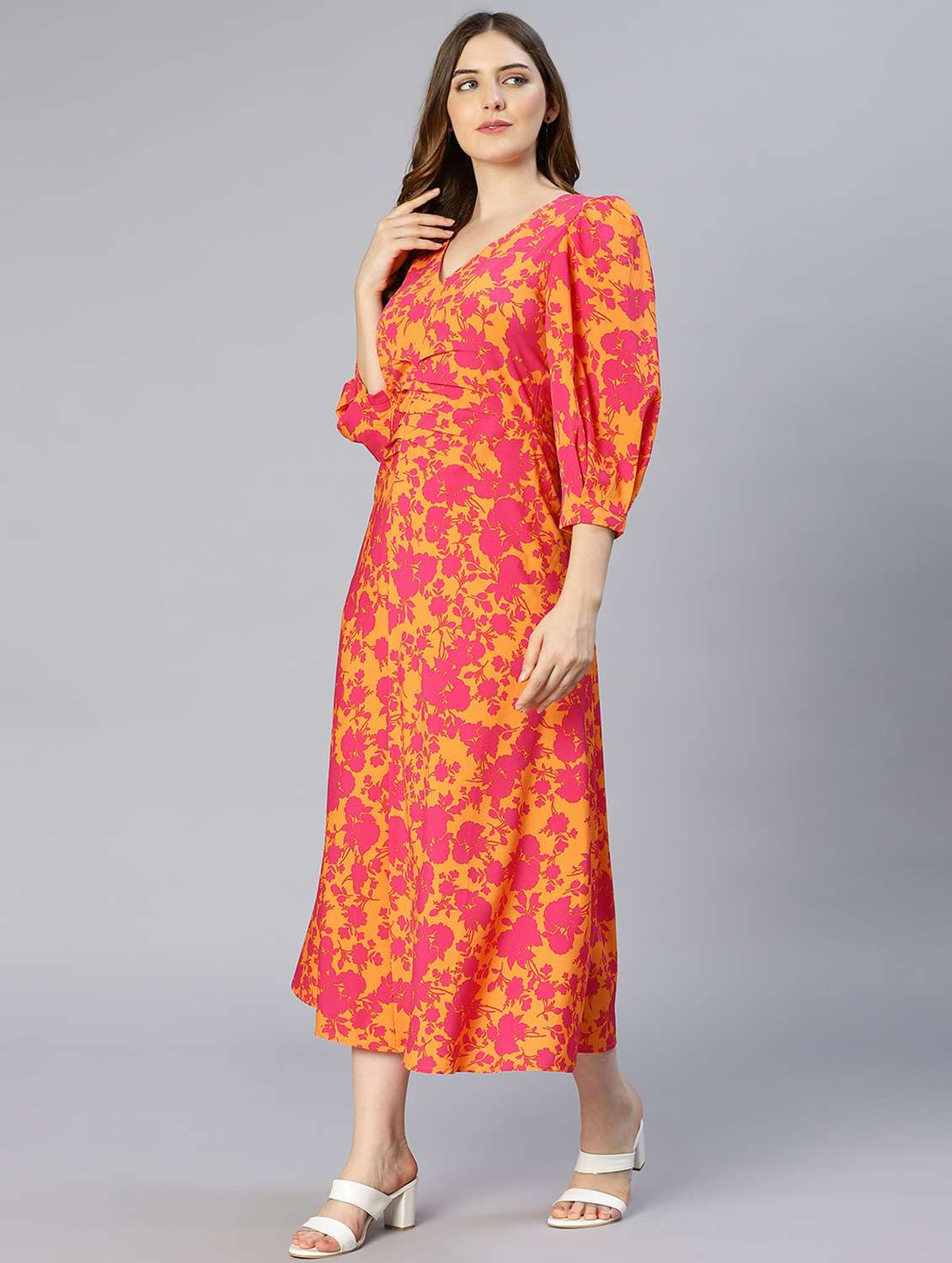 women's fit & flare floral dress - 18633954 - Standard Image - 1