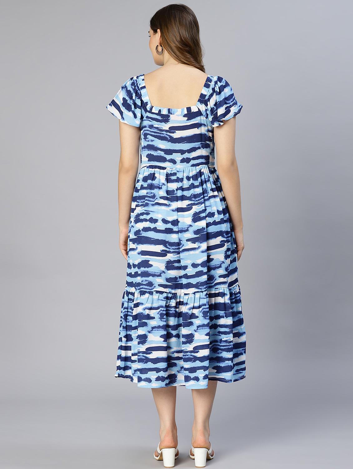 women's tiered dress color block dress - 18633955 - Standard Image - 4