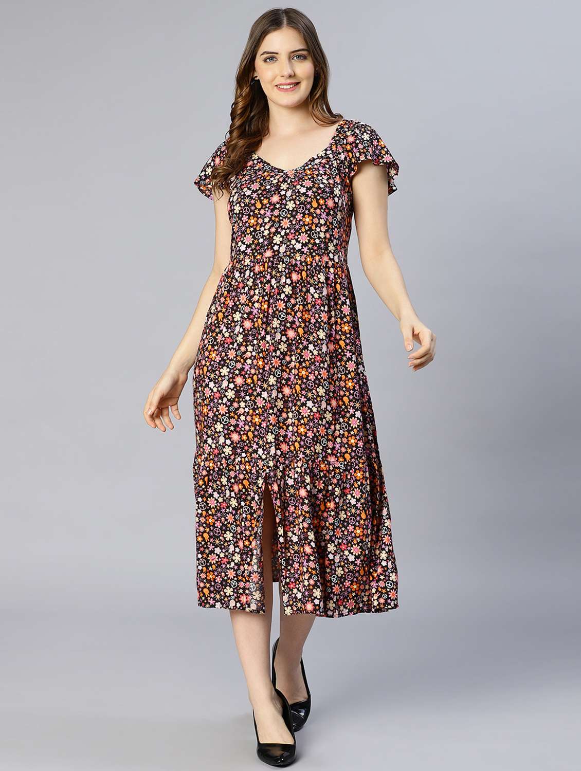 women's fit & flare floral dress